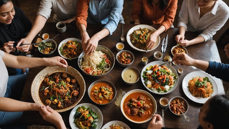 fællesskabsopbygning, madbegivenheder, kulturel udveksling, samling, samhørighed, opskrifter, potluck